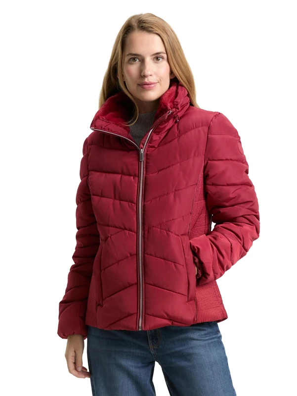 TOM TAILOR Women's 1042909 Jacket, 35930-Deep Red, M, 35930 - Deep Red, M