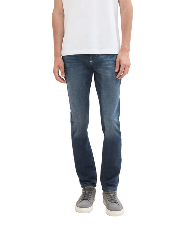 TOM TAILOR Men's Josh Regular Slim Jeans with Stretch, 10163 - Dark Stone Blue Grey Denim, 36 W/34 L