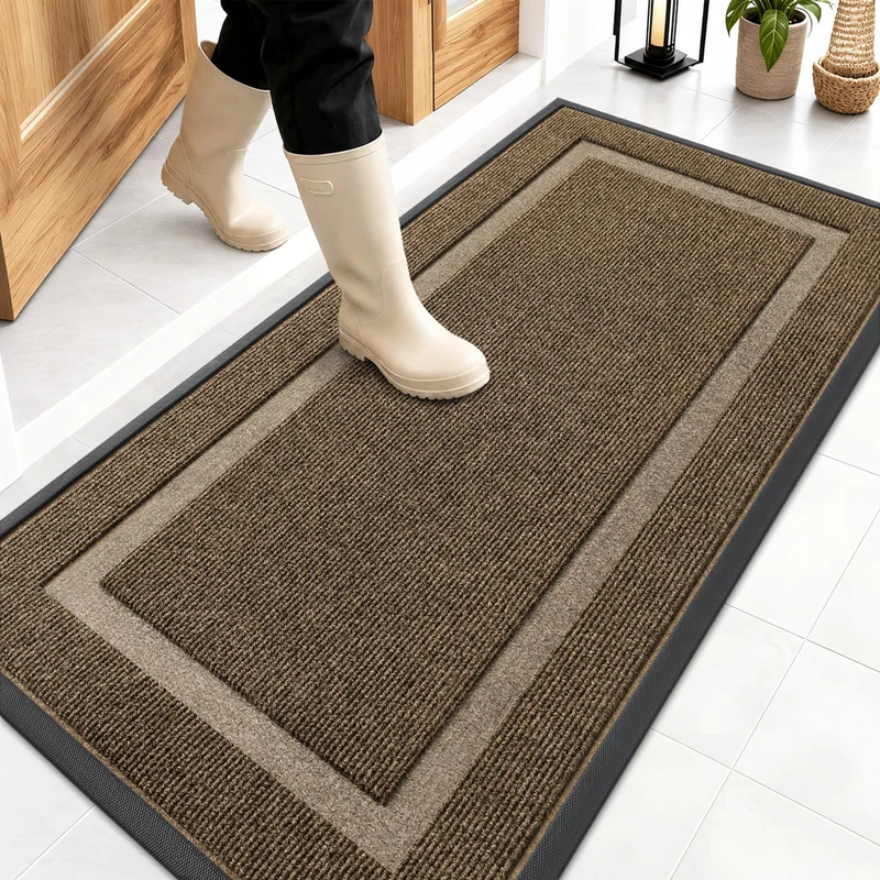 OLANLY Front Door Mat 47x24 - Waterproof Indoor Outdoor Doormat