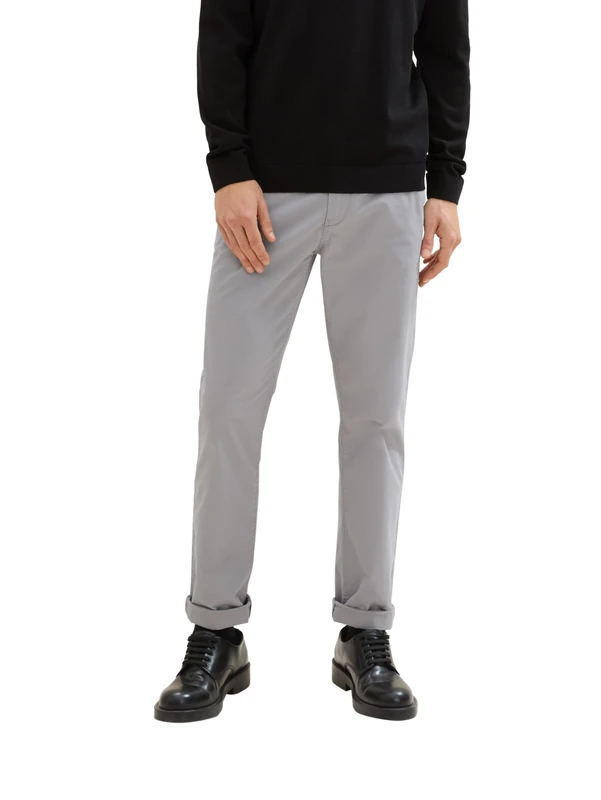 TOM TAILOR Men's Regular Trousers, 10521 - Smooth Grey, 28 W/34 L