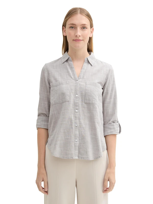 TOM TAILOR Women's 1035247 Blouse, 10921-Explicit Grey, 10