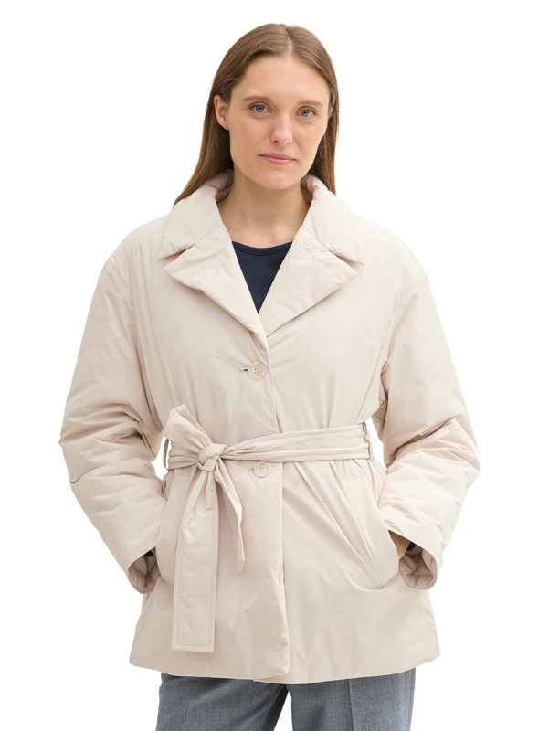 TOM TAILOR Women's 1043846 Jacket, 12365-Dusty Beige, XL, 12365 - Dusty Beige, XL