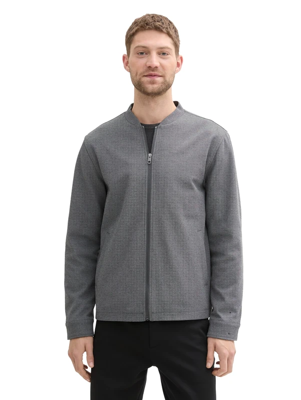 TOM TAILOR Men's 1042865 Jacket, 35951-Black White Birds Eye, XL