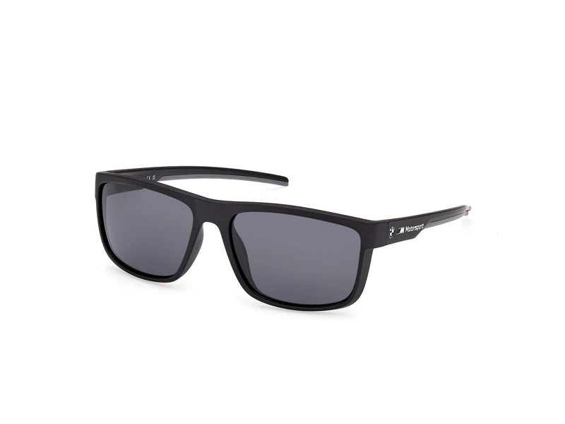 BMW Motorsport Men's BS0037 BMW M Motorsport BS0037 Men's Sunglasses, Lightweight Casual Sunglasses, Rectangular Lens Shape, Polarized Smoke Lenses, Matte Black, nero opaco, Taglia unica
