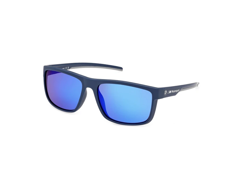 BMW Motorsport Men's BS0037 BMW M Motorsport BS0037 Men's Sunglasses, Lightweight Casual Sunglasses, Rectangular Lens Shape, Blue Mirrored Lenses, Matte Blue, blu opaco, Taglia unica