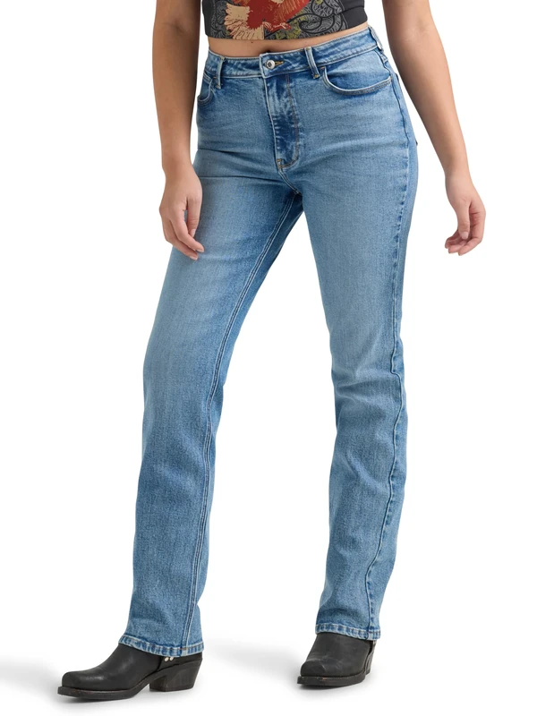 Wrangler Womens High Rise True Straight Fit Jean, Ivy, 10-30 - Image 1