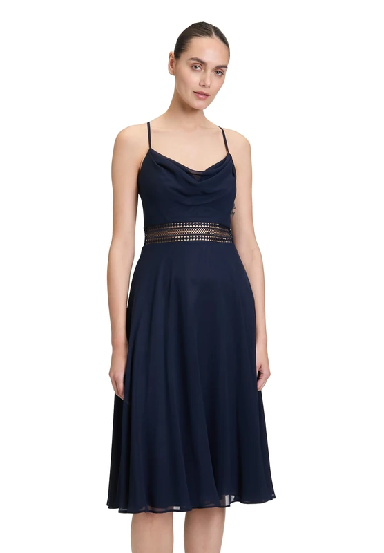 Vera Mont Women's Cowl Neck Cocktail Dress, Blue, 18