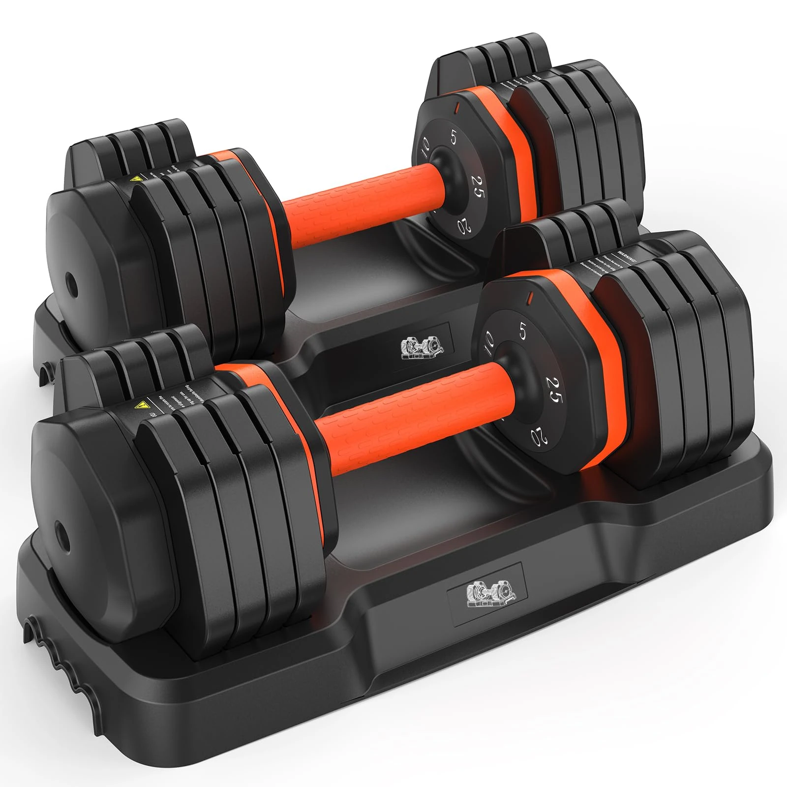 25LB Adjustable Dumbbells Set, 5LB to 25LB Dumbbell Pair,15LB to 55LB Weight Set of 2, Home Gym 25lbs/50lbs, Anti-Slip Handle for Exercise Equipment