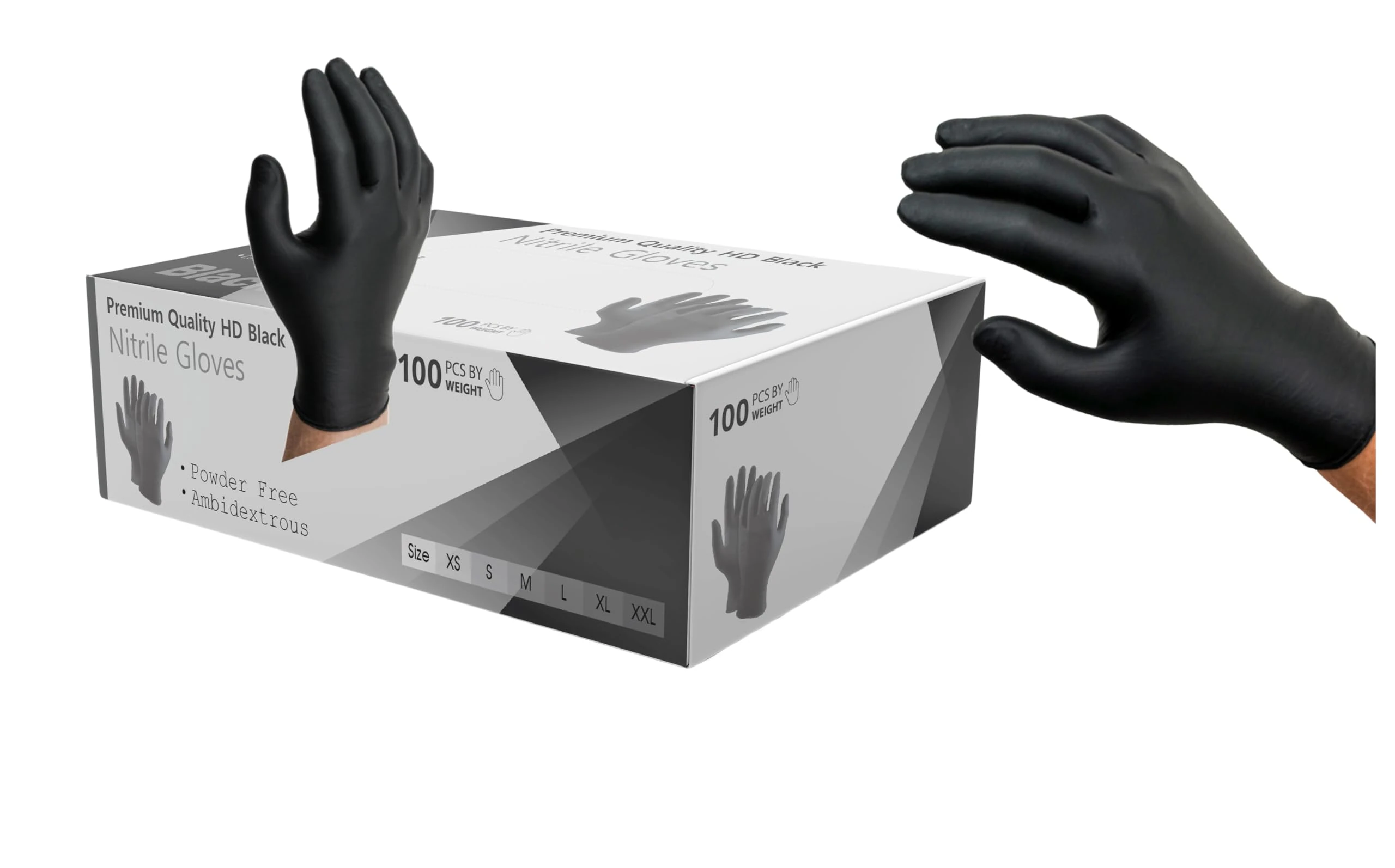 Heavy Duty Strong Disposable Black Nitrile Examination Gloves, Premium Quality| Medical| Mechanical| Industrial| Hair & Beauty| Food| Janitorial| Powder Free| Latex Free (1000, Medium)
