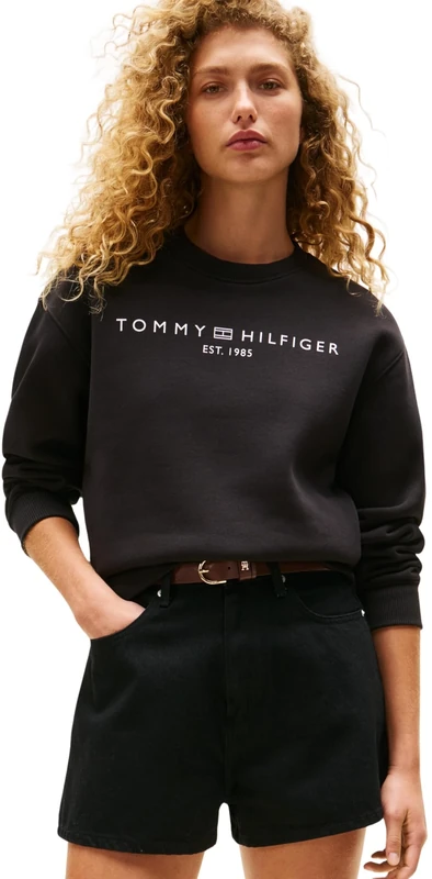Tommy Hilfiger Women's Sweatshirt without Hood, Black (Black), 3XL