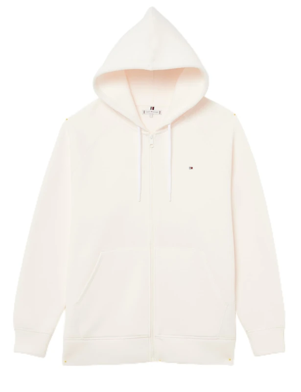 Tommy Hilfiger Women’s Oversized Hoodie with Zip, Beige (Ancient White), L