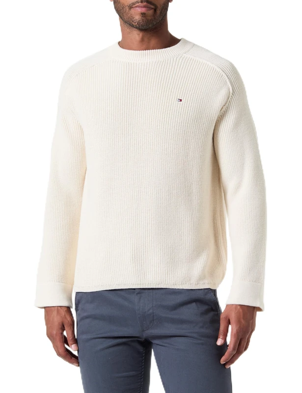 Tommy Hilfiger Women's Knitted Jumper, Off-White (Ivory Petal), L