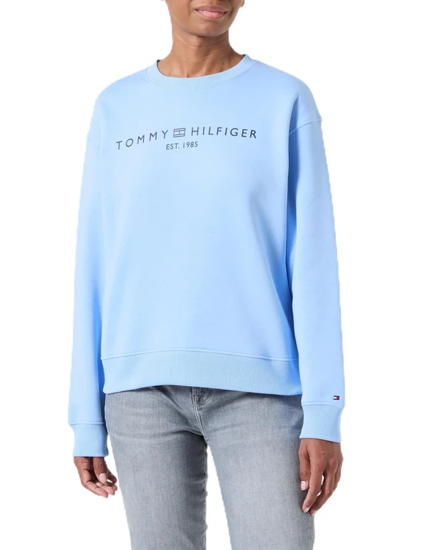Tommy Hilfiger Women's Sweatshirt without Hood, Blue (Vessel Blue), XL