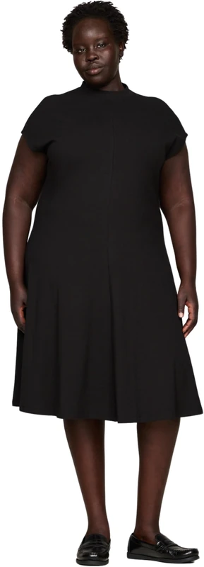 Tommy Hilfiger Women’s Short Sleeve Rib Dress, Black (Black), 20