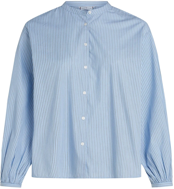 Tommy Hilfiger Women’s V-Neck Balloon Blouse, Blue (Ivy STP/Vessel Blue), 22
