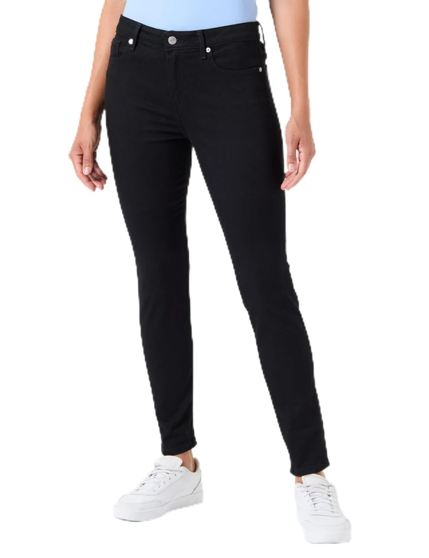 Tommy Hilfiger Women’s Como Skinny Fit Mid Rise Jeans, Black (Black), 26W/30L