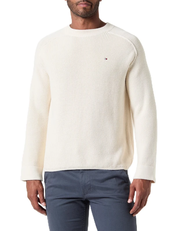 Tommy Hilfiger Women's Knitted Jumper, Off-White (Ivory Petal), XXS