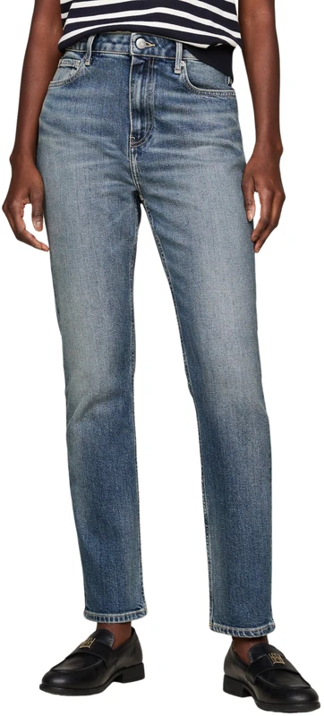 Tommy Hilfiger Women’s Cigarette Slim Fit Jeans, Blue (Pat), 30W/28L