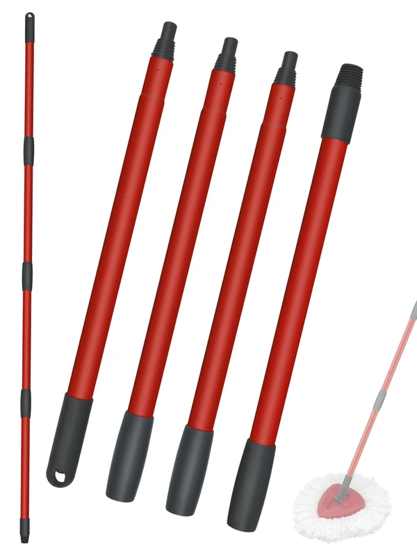 1 Pack Spin Mop Replacement Handle Fits Vileda EasyWring and Triangle Spin Mop Base 4 Section Adjustable 15 to 57 Inch Mop Stick for Floor Cleaning （Note: mop Head and The Base did not Included）