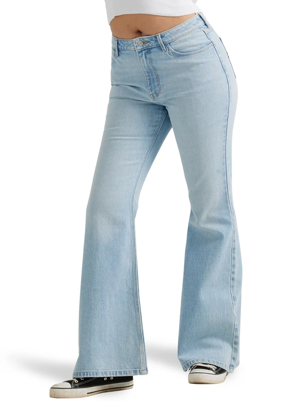 Wrangler Women's High Waisted Fierce Flare Jean, Sungazer, 6-30