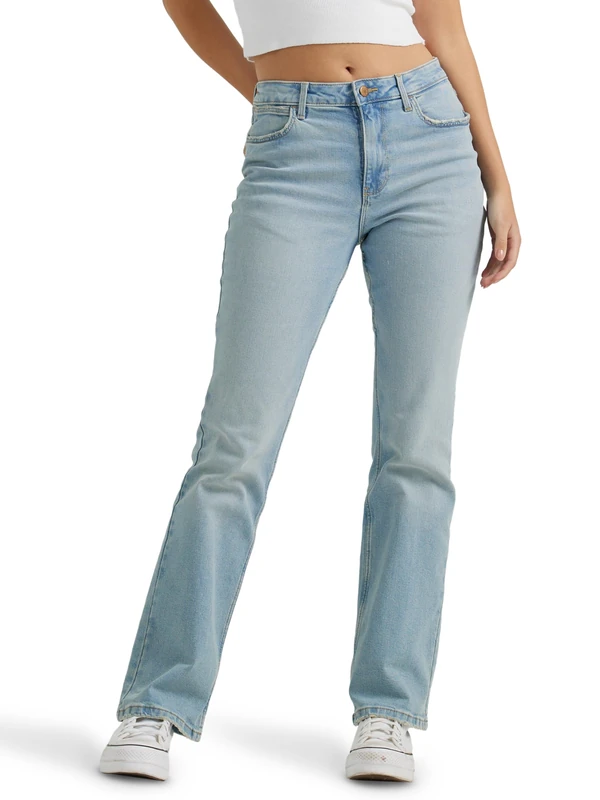 Wrangler Women's High Rise Bold Boot Jean, Stonewash, 16-30 Short