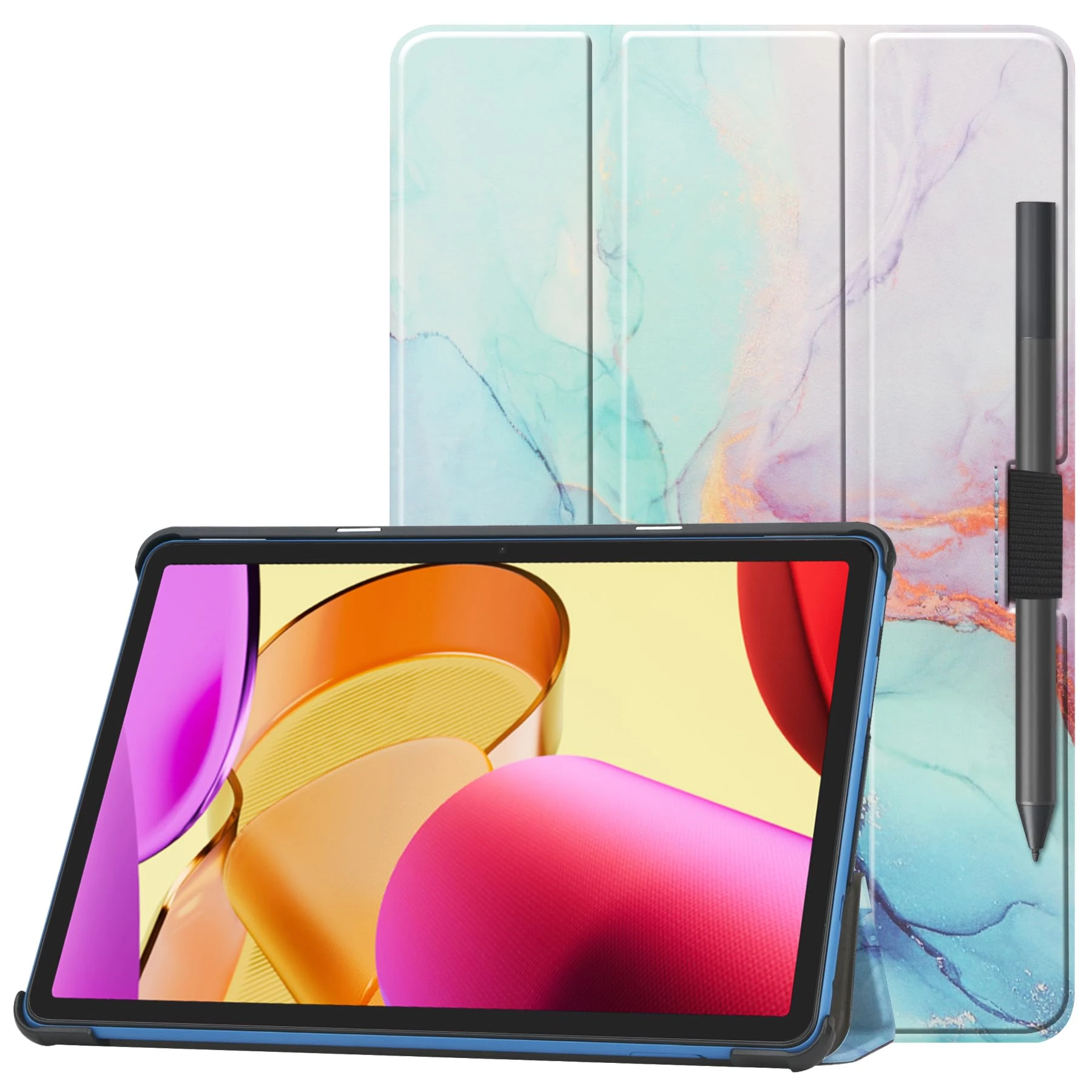 VOVIPO Slim Case for All-new Amazon Fire HD 10 Tablet(13th Generation, 2023 Release)10.1",Super Thin Lightweight Tri-Fold Stand Cover with Auto Wake/Sleep Function-Marble Blue