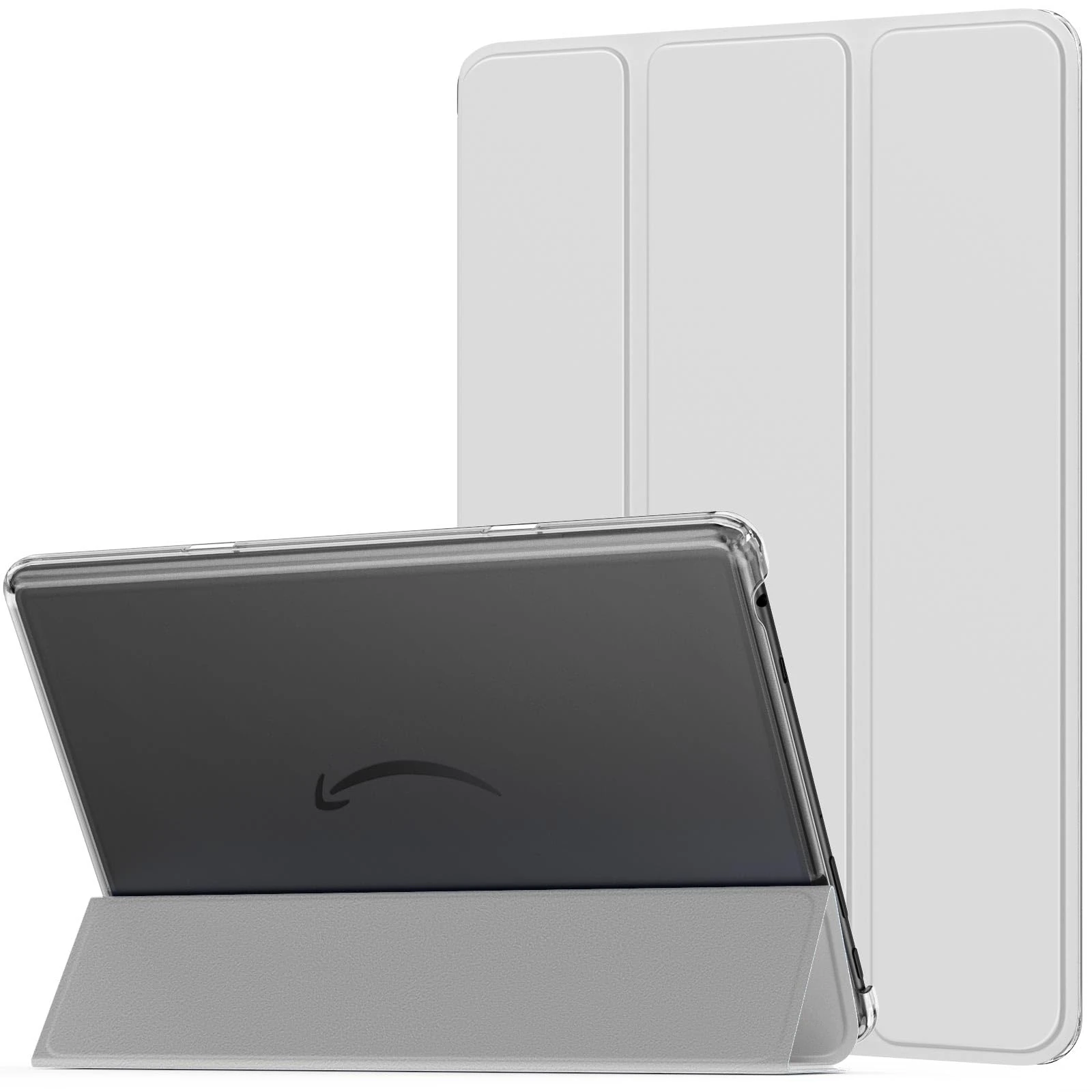 MoKo Case for All-new Amazon Fire HD 10 Tablet (13th Generation, 2023 Release) 10.1", PU Leather Trifold Stand Cover for Fire Tablet 10 2023, Auto Wake/Sleep, Light Gray