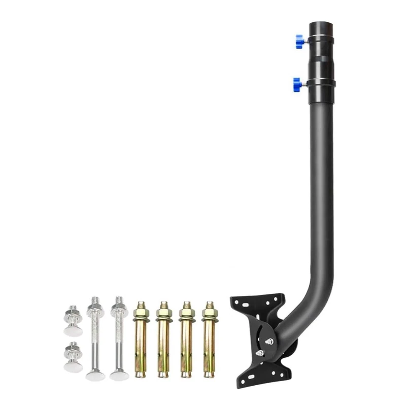Garosa Adjustable Angle Mounting Kit Stainless Steel Long Wall Mount Bracket with Adapter for Universal Compatibility - Image 1