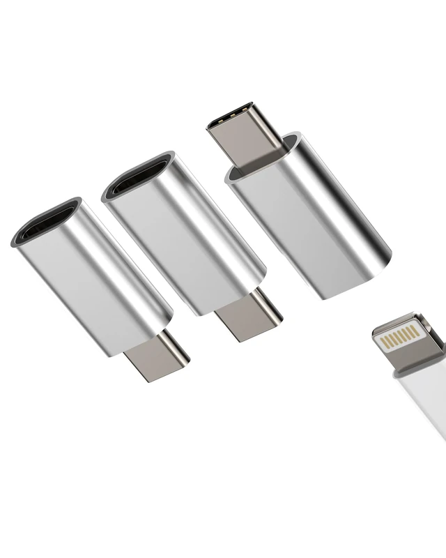 USB C Male to Lightning Female Adapter(3pack) for Apple iPhone15 Pro Max Plus for IPad Pro Air4 compatible for Samsung Galaxy S20 S21 S22 S23 Ultra Z Flip Charger Cable Type C Charging Cord Converter