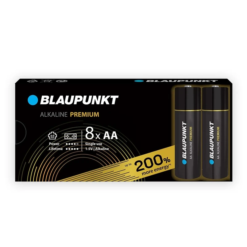 BLAUPUNKT Premium AA alkaline batteries, pack of 8, best for game controllers, toys, LR6BPR/8CB