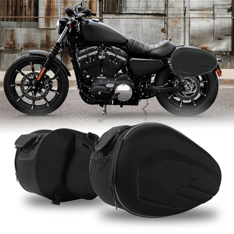 SUNPIE Motorcycle Saddle Bags, Universal Kit Dual Motorcycle Rear Storage Bags Waterproof 42L Large Capacity Motorcycle Bag for All Motorcycle