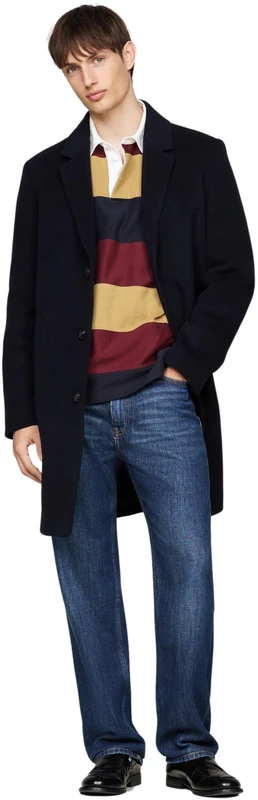 Tommy Hilfiger Men’s Single Breasted Mix Coat, Blue (Desert Sky), XXL