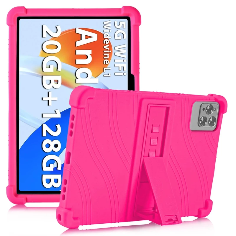 ATOOZ Universal 10.1 Inch Tablet Case for Byxsb C10/Ainmel/ROWT A10/Ckypad/DOOGEE U10/U9/T10W/TECLAST P33/M40/P40/P30/Blackview/OSCAL/BYYBUO/Hotlight/Higrace/Sgin Silicone Case with Stand (Rose red)