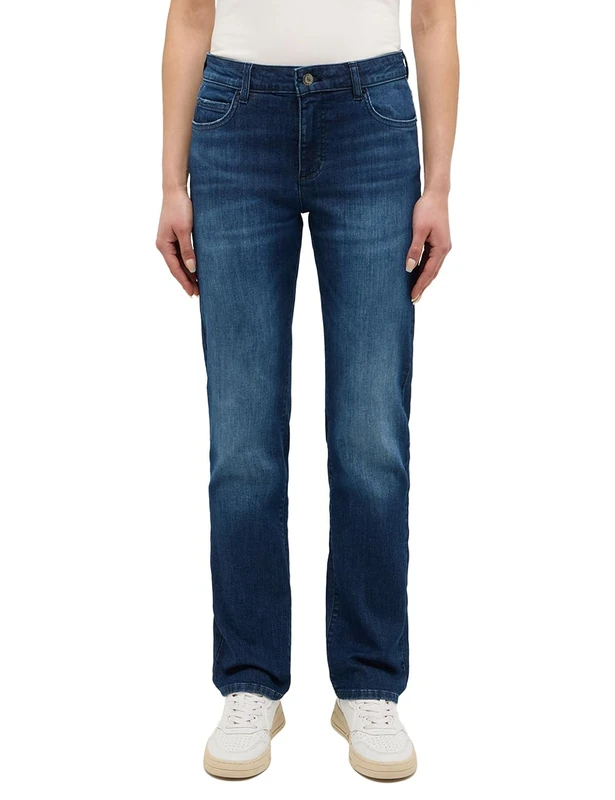 MUSTANG Women's Style Crosby Relaxed Straight Jeans, Dark Blue 802, 30W x 34L