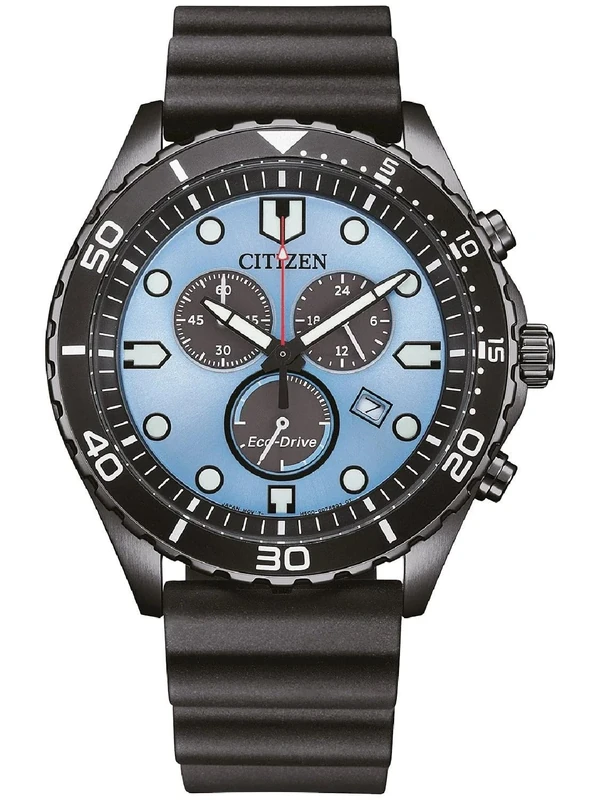 Citizen Men's Chronograph Eco-Drive Watch of Sporty Aqua