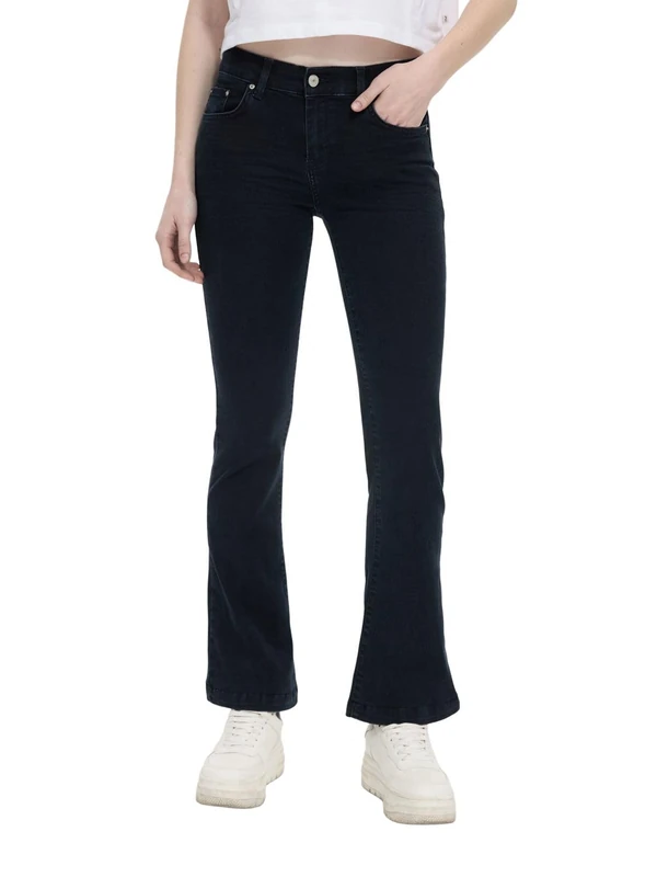 LTB Jeans Women's Fallon - Flared Fit with Mid Waist and Zip in Blue Cotton Blend - Size W30L32, Laure Wash 55259, 30W x 32L