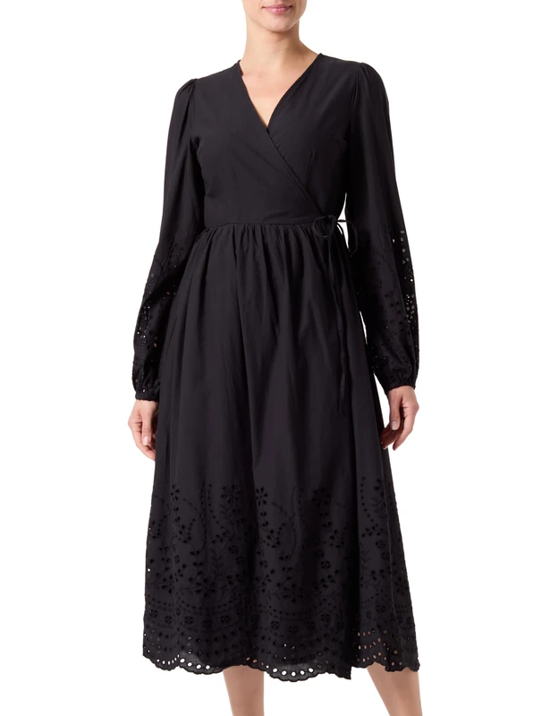 Y.A.S Yasluma LS Long Wrap Dress S. Noos, Black, XS - Image 1