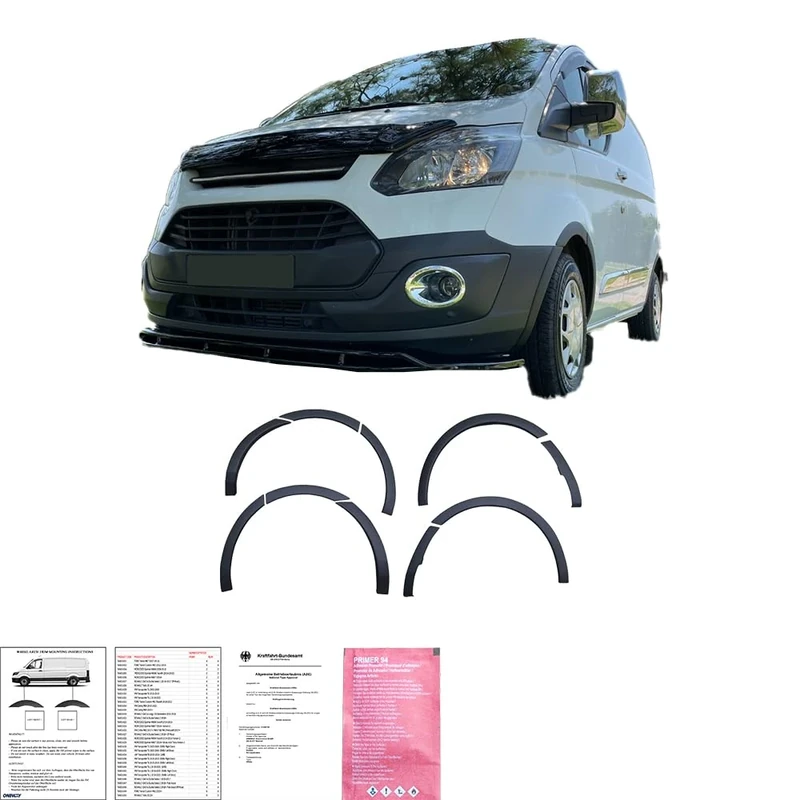 Oneway Set Wheel Arch Trims compatible with Ford Transit Custom MK1 2012-2018 - Matt black