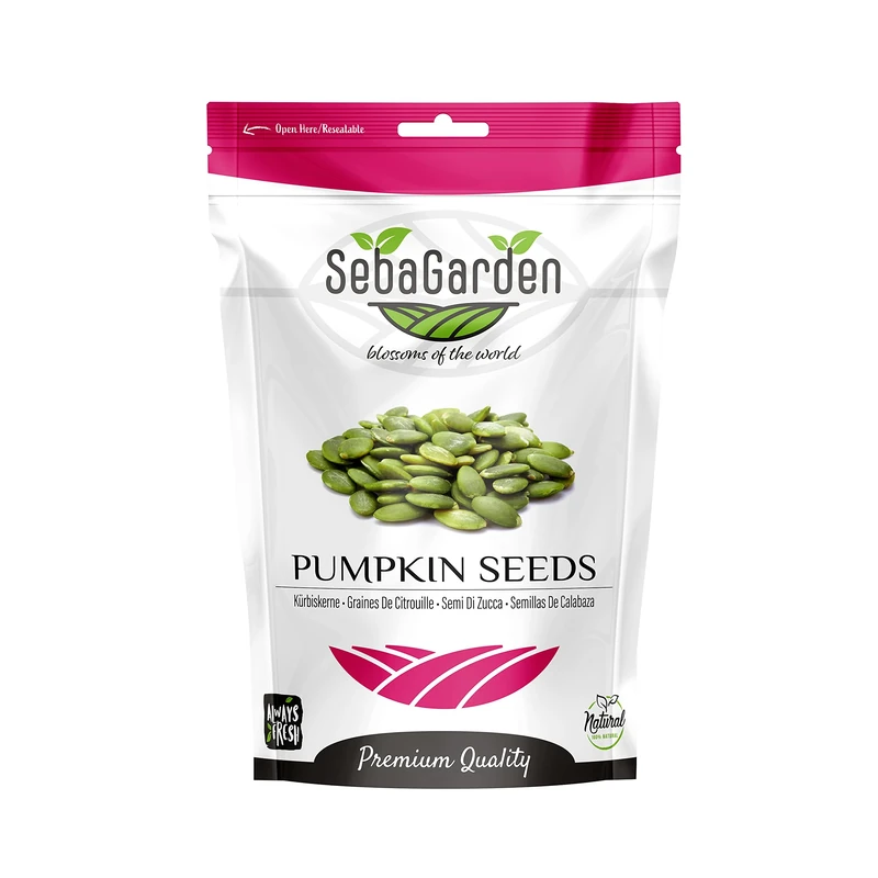 Seba Garden Pumpkin Seeds 1000g Pumpkin seeds Grade AA Raw Source of Protein GWS (Grown Without Shell), High Fiber Content, Source of Iron, Non GMO