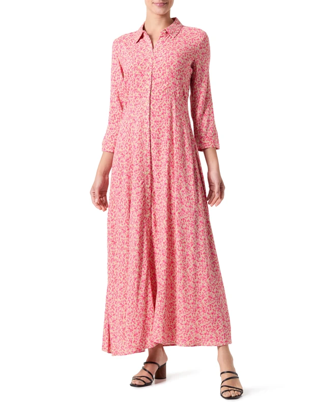 Y.A.S Yassavanna Long Shirt Dress S. Noos, Irish Cream/AOP:Ditsy Flower, XS