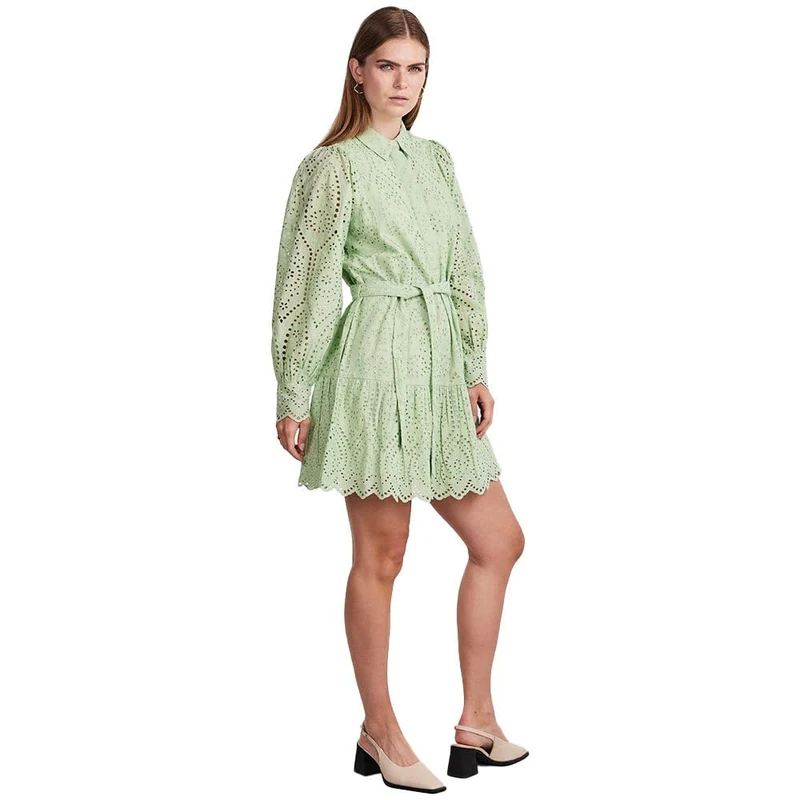Y.A.S Yasholi LS Belt Dress S. Noos, Quiet Green, XS - Image 1
