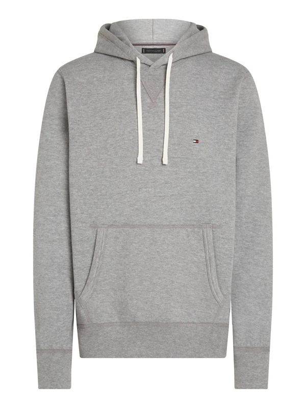 Tommy Hilfiger Men’s Essential Regular Fit Fleece Hoodie, Grey (Medium Grey Heather), XXL