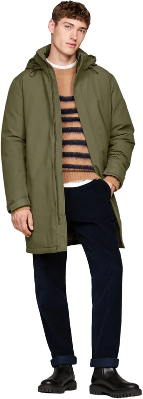 Tommy Hilfiger Men’s Tech Padded Parka with Hood, Multicolor (Army Green), M
