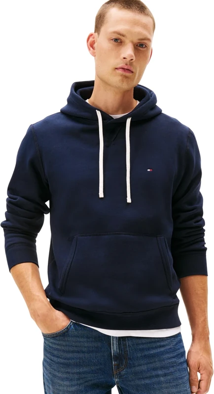 Tommy Hilfiger Men’s Essential Regular Fit Fleece Hoodie, Blue (Desert Sky), S