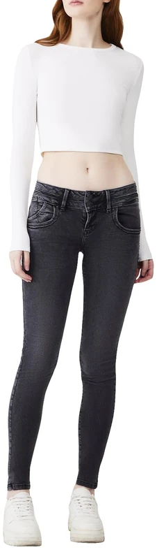LTB Jeans Women's Julita X - Skinny Fit with Low Waist and Zip in Grey Cotton Blend - Size W31L32, Lalika Wash 55314, 31W x 32L