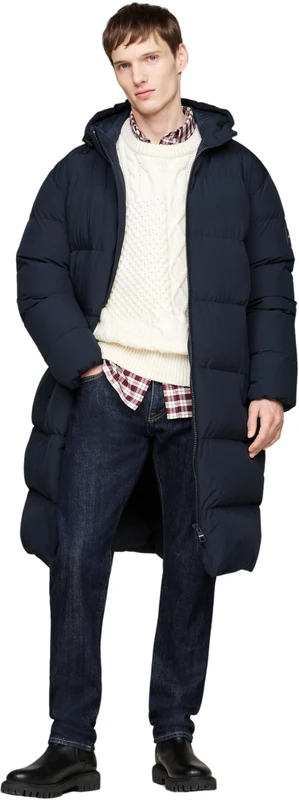 Tommy Hilfiger Men’s Down Parka with Hood, Blue (Desert Sky), XXL
