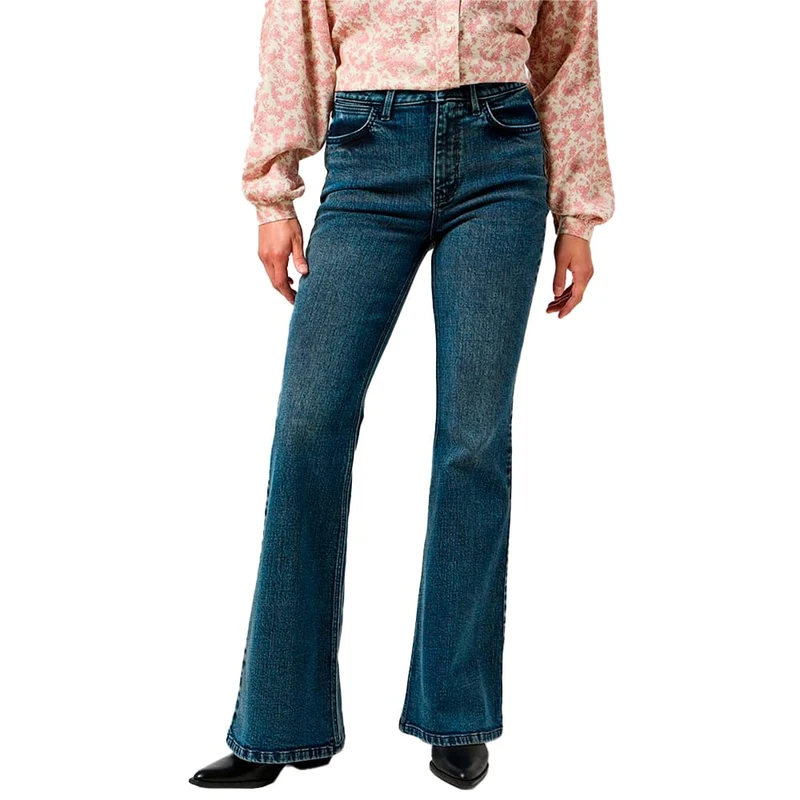 Wrangler Women's Fierce Flare Jeans, Blue Smoke, 30W x 32L