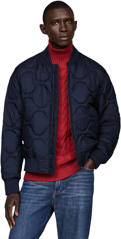 Tommy Hilfiger Men’s Onion Quilted Bomber Jacket, Blue (Desert Sky), XS