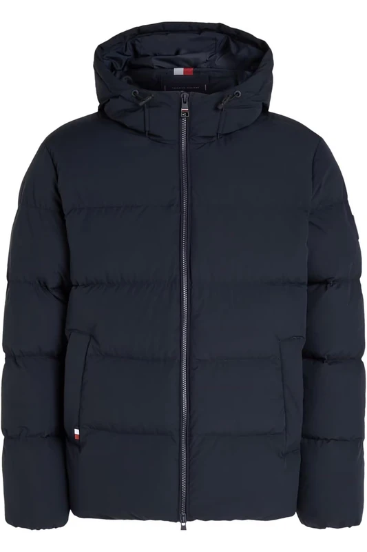 Tommy Hilfiger Men’s Down Hooded Puffer Jacket, Blue (Desert Sky), L - Image 1