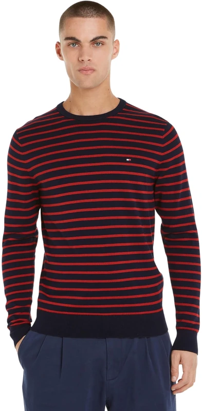 Tommy Hilfiger Men’s Essential Cotton Crew Neck Jumper, Multicolor (Desert Sky/Dark Magma), 3XL